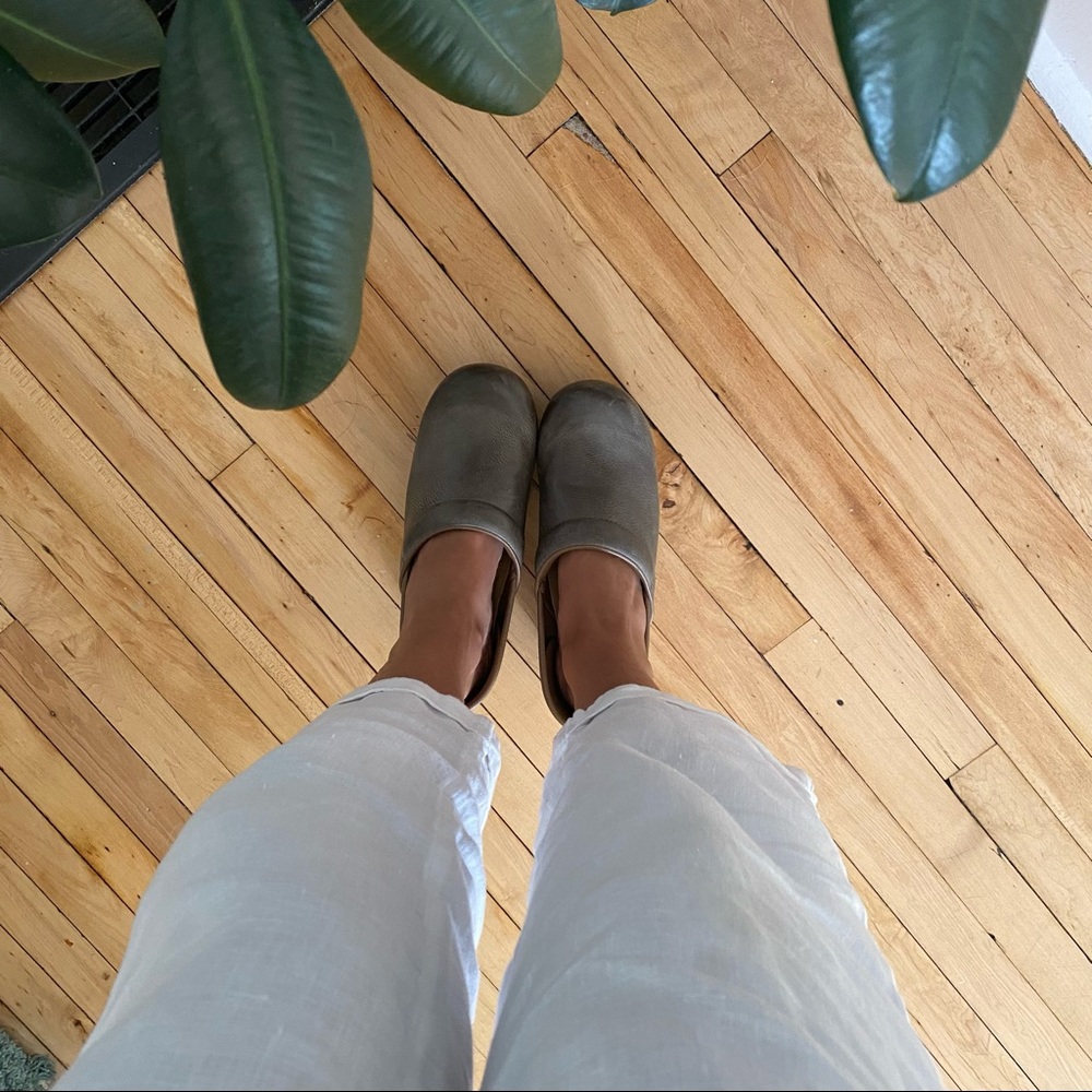 Grey & Brown Dansko Clogs